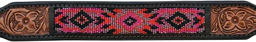 Vista 3 de Collar de cuero para perro, tamaño extra pequeño, estilo occidental, resistente, con cuentas ajustables y acolchado, suave para cachorros y perros