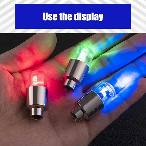 Vista 4 de 6 luces LED de tapa de vástago de válvula de neumático, luz LED fría para neumáticos, bombilla de neón impermeable, para automóvil, motocicleta