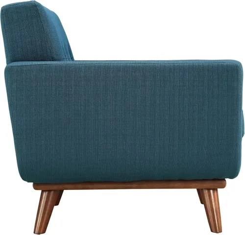 Vista 5 de Modway Engage - Sillón de una pieza tapizado con tela y sofá de dos piezas de estilo de mediados de siglo, Tela, Celeste