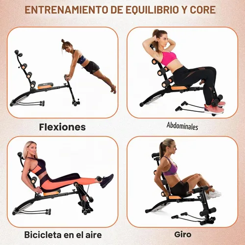 Vista 6 de YOXIER Máquina AB para entrenamiento de estómago, máquina multifuncional ajustable para entrenamiento corporal total, equipo de ejercicio abdominal