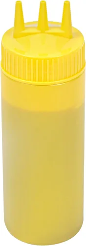 Vista 24 de Paquete de 6 botellas de plástico para apretar, transparentes, 12 onzas, punta de triple dispersión, 2.25 x 2.25 x 6.75 pulgadas por Restaurantware