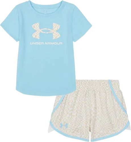 Vista 4 de Under Armour Conjunto de camiseta y pantalones cortos de manga corta de 2 piezas para niña Soft Fabric for Everyday Comfort, Breathable, Lightweight