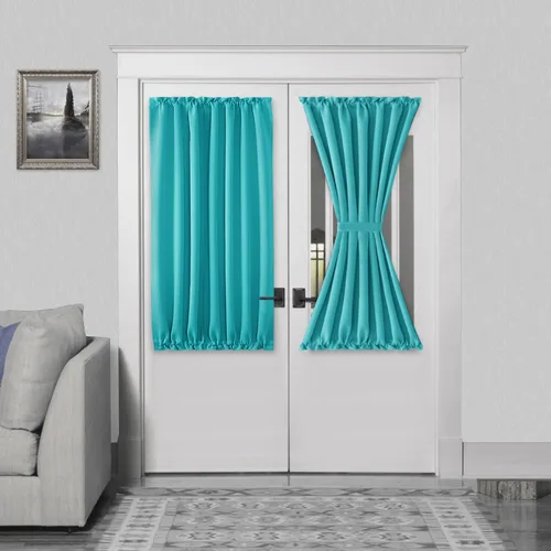 Vista 149 de DWCN Cortinas para Puertas Francesas – Cortinas opacas térmicas con bolsillo para barra para puertas con ventana de cristal, puertas de cocina