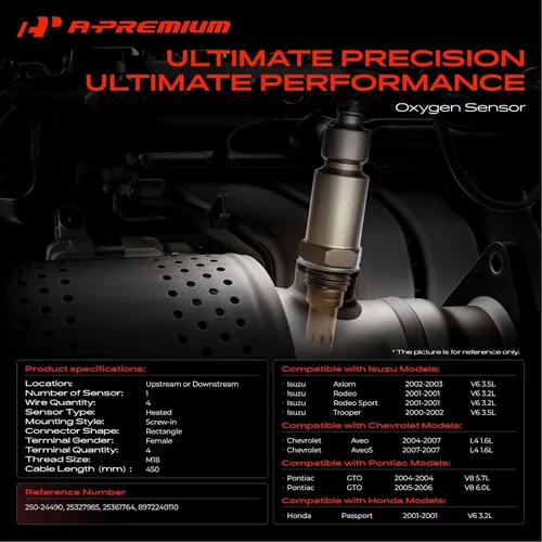 Vista 2 de A-Premium Sensor de oxígeno O2 compatible con Chevrolet, Honda, Isuzu