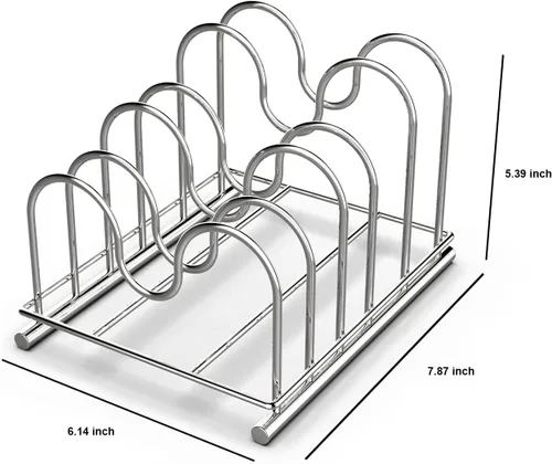 Vista 3 de LENITH Soporte para tabla de cortar de alambre de acero inoxidable 304, organizador de tabla de cortar para cocina con 5 seccionales