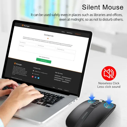 Vista 3 de FMOUSE Ratón inalámbrico Bluetooth delgado portátil con múltiples botones para pantalla de escritorio con un solo clic, ajuste de velocidad