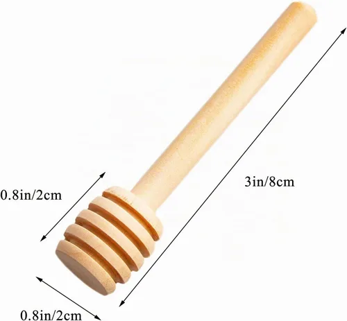 Vista 2 de Palito de Madera para Miel, Recolectar, Dispensar, Rociar Mermelada, Portátil, Boda Fiesta (3.1 in/8cm, 30)