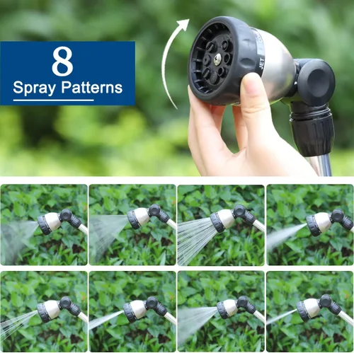 Vista 4 de FANHAO Herramientas de jardinería resistentes de 3 piezas + varita de manguera de jardín con control de pulgar