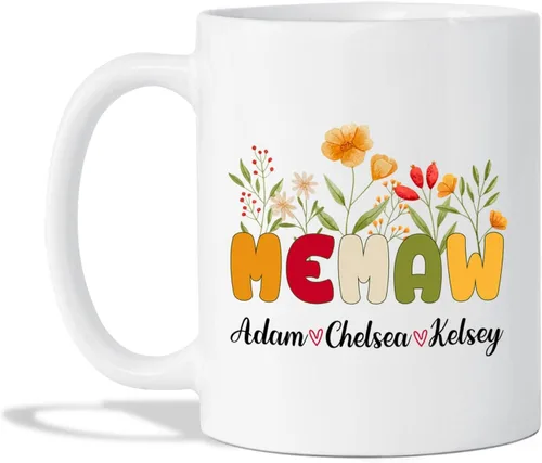 Vista 10 de Taza de café con texto en inglés "Best Memaw Ever", taza de cerámica personalizada con memaw única, taza de cerámica con la frase "Best Memaw Ever