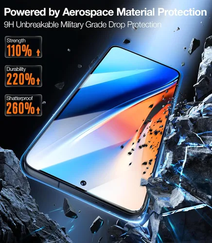 Vista 3 de TORRAS Protector de pantalla de diamante de primera calidad para Samsung Galaxy S24 [Protección duradera de grado militar 9H+] 0.04s Desbloqueo