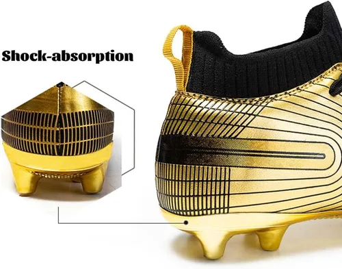 Vista 4 de Botas de fútbol para hombre, botas de fútbol cómodas, duraderas, para exteriores, interiores, competición, entrenamiento, fútbol sala