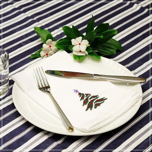 Vista 3 de Servilletas de Navidad, servilletas de tela, servilletas blancas 100% algodón, suaves y cómodas, servilletas reutilizables, servilletas de mesa