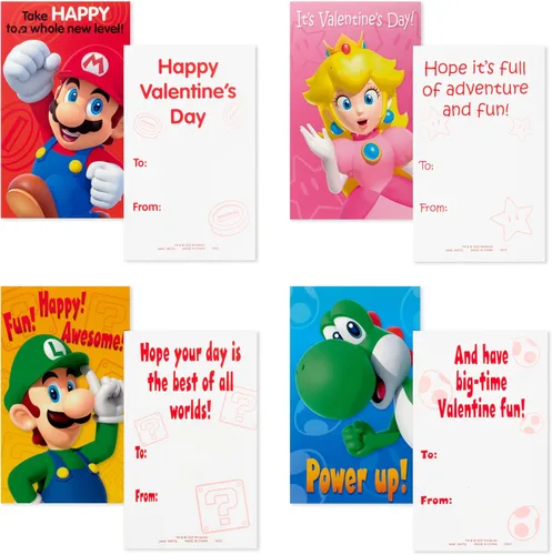 Vista 5 de Hallmark Tarjetas de San Valentín y buzón de Super Mario Bros para intercambio de clases escolares