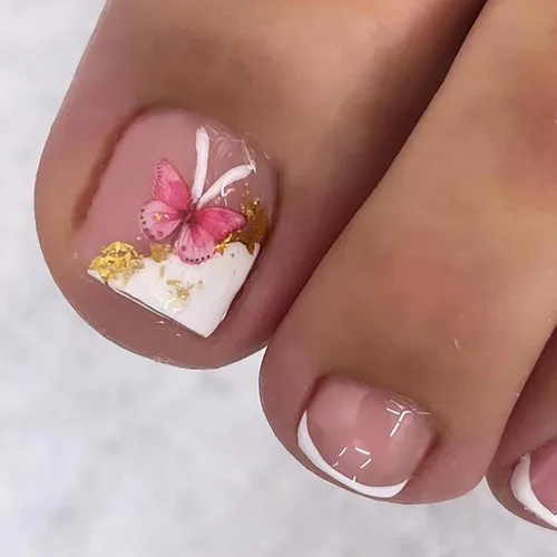 Vista 46 de Uñas postizas acrílicas artificiales negras para los dedos de los pies, ataúd a presión con diseños de flores blancas, uñas postizas reutilizables