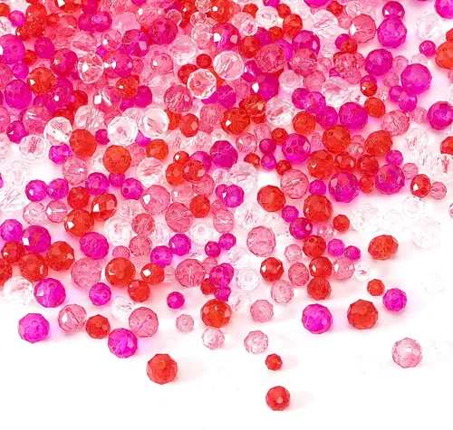 Vista 8 de 1000 cuentas de Navidad, cuentas de color rojo, verde y blanco AB para pulseras