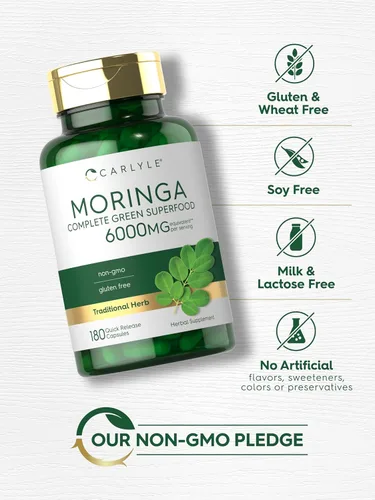 Vista 10 de Carlyle Suplemento Moringa Oleifera 180 Cápsulas