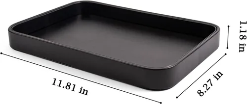 Vista 2 de Bandeja de valet para hombres de 8.2 x 11.8 pulgadas, organizador simple de Marrón Oscuro