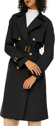 Vista 10 de Orolay Chaqueta de gabardina de 3/4 de longitud para mujer, chaqueta con solapa de doble botonadura con cinturón Beige