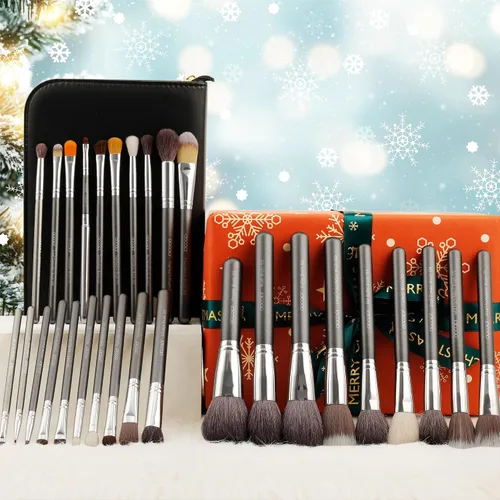 Vista 2 de docolor Professional 29Pcs Makeup Brush Set, Premium Goat Hair & Synthetic Fiber Blending Brushes for Foundation Powder Blush Concealer Eyeshadow