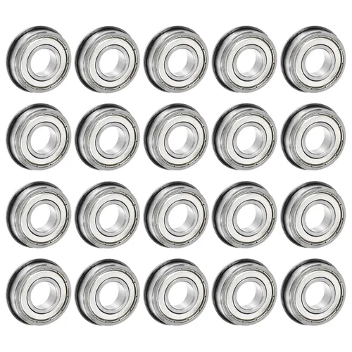 Vista 7 de uxcell Rodamiento de bolas con brida FR8ZZ, 4 rodamientos de brida ABEC1 de doble blindaje de acero cromado de 1/2 "x 1 1/8" x 5/16 pulgadas
