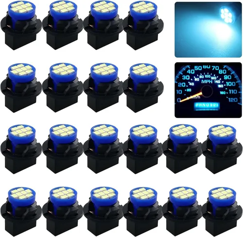 Vista 12 de T10 194 168 Bombillas LED azules para instrumentos del panel de control con enchufe de bloqueo giratorio T10, focos LED súper brillantes para panel