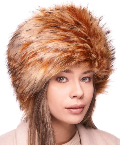 Vista 34 de Futrzane Sombrero clásico cosaco - Sombreros de piel sintética para mujer - Sombrero ruso peludo cálido