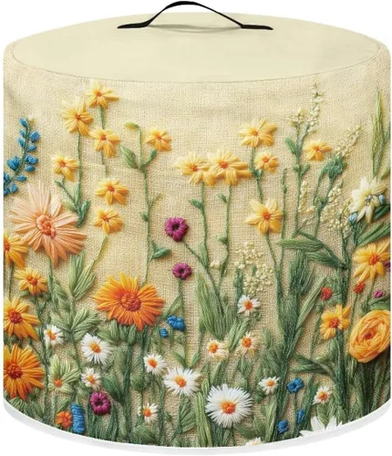 Vista 16 de Suobstales Cubierta para aparato con estampado de estrellas de mar de playa, cubierta antipolvo, funda portátil para olla a presión con bolsillo