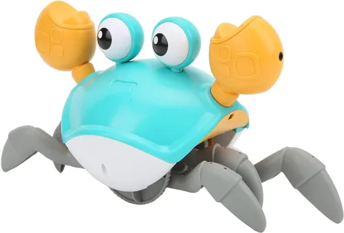 Vista 9 de Cangrejo que se arrastra, plástico recargable por USB automáticamente evita obstáculos que se arrastran cangrejo, juguete musical de cangrejo