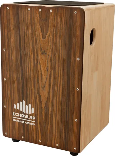 Vista 2 de Cajón de bajo de roble siam sólido, placa frontal de palisandro brasileño hecha a mano para tonos bajos profundos, 6 cables ajustables para Crisp