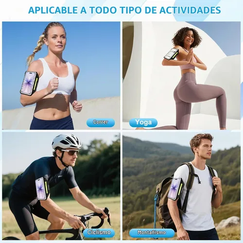 Vista 8 de HAISSKY Brazalete para correr con bolsillo con cremallera y soporte