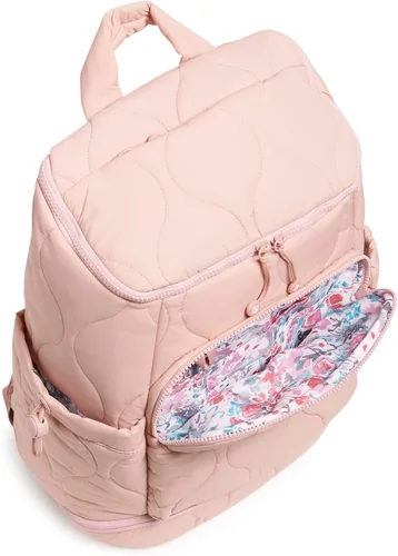 Vista 3 de Vera Bradley Mochila de viaje de peso pluma para mujer, Rosa Cuarzo