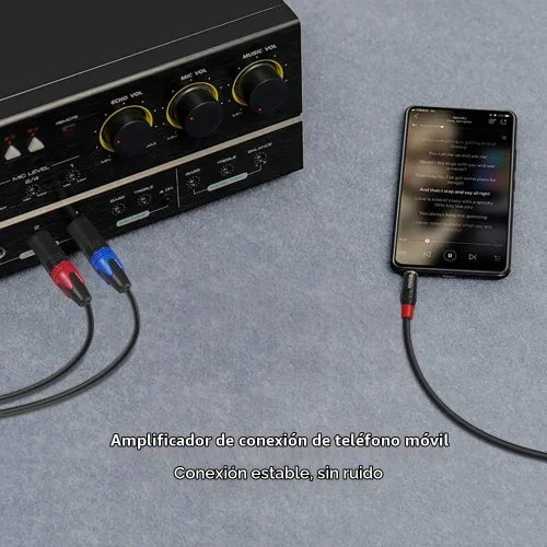 Vista 7 de Cable divisor Y de 1/8 pulgadas a doble XLR macho, adaptador de interconexión desequilibrado de 3,5 mm mini jack TRS estéreo a doble XLR macho