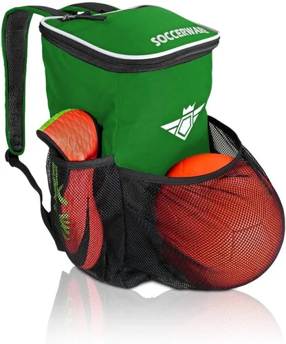 Vista 14 de Mochila de fútbol con compartimento para pelotas - Para niños y niñas La bolsa se adapta a todos los equipos de fútbol y equipo de gimnasio (negro)