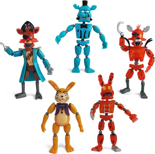 Vista 2 de Toysvill Inspirado en el juego Five Nights FNAF Colección Piratas Juego de 5 figuras de acción de Freddi