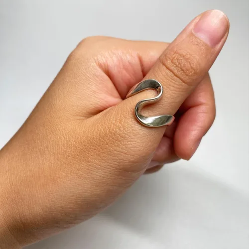 Vista 30 de Anillos de banda ancha de plata de ley 925 vintage hechos a mano para mujeres/hombres, anillo ajustable para el pulgar