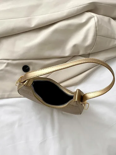 Vista 5 de Verdusa Bolso de mano metálico de piel sintética con asa superior para mujer