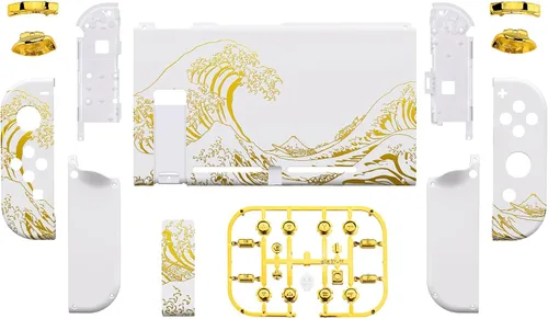 Vista 2 de eXtremeRate DIY Replacement Shell Buttons for Nintendo Switch, Back Plate for Switch Console, Housing with Full Set Buttons for Joycon Handheld