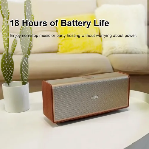 Vista 6 de DOSS Altavoz SoundBox Ultra Bluetooth, audio de 2.1 canales, graves Dorado