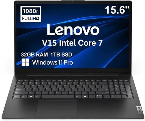 Vista 10 de Lenovo Laptop V15, Intel Core 7-240H, DDR5 de 16 GB, SSD de 512 GB, Windows