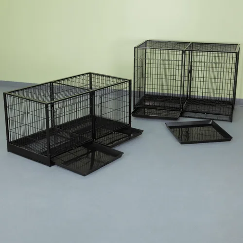 Vista 7 de ProSelect - Jaula modular de acero con bandeja de plástico, color negro