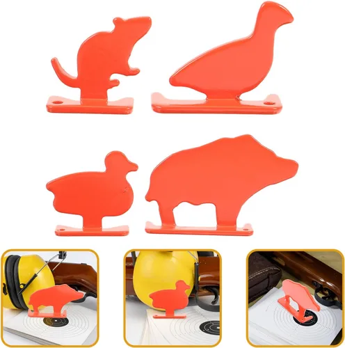 Vista 9 de Specialty Tools - 4 piezas de silueta de acero inoxidable, mini figuras de metal de cerdo, pato, ratón, letreros de mesa para ejercicio, hogar