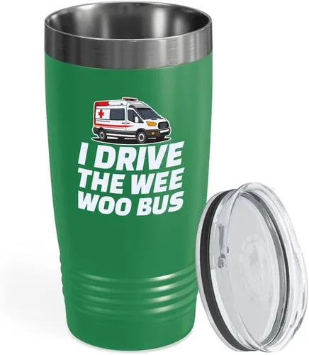 Vista 12 de Ambulance Driver Black Viking Tumbler 20oz – I Drive The Wee Woo Bus – Hospitales EMT Pacientes Transportando Técnico Enfermo Apreciación Med