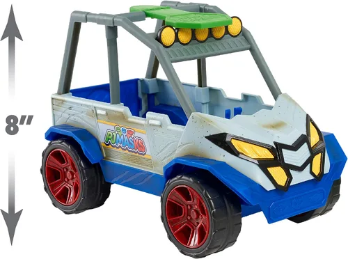 Vista 3 de PJ Masks Vehículo de rescate todoterreno Dino Trouble, incluye figuras de dinosaurios y catboy