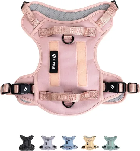 Vista 16 de Fei & Eve - Arnés para perro, sin tirones, nailon duradero, doble asa, panel táctico, pequeño (negro) 3-Point No-Pull Control, Dual Handle