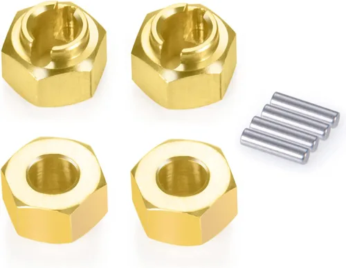 Vista 3 de AXSPEED Extensores de cubo de rueda de latón RC de 0.157 in, adaptador hexagonal resistente para 1:18 TRX4-M TRX4M Crawler Car