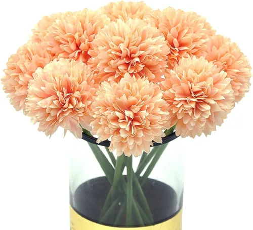Vista 29 de 10 plantas artificiales de flores artificiales de seda de crisantemo, arreglos de hortensias, ramos de boda, decoración del hogar, cocina, jardín