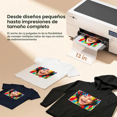 Vista 5 de HTVRONT Impresora D2 DTF - Máquina de transferencia A3 DTF para impresión
