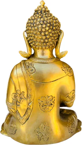 Vista 2 de QT Shopping Estatua de Buda Meditación Estatua antigua de latón 11 en Meditación Ídolo de Buda para la Paz Meditación Protección Escultura de Buda