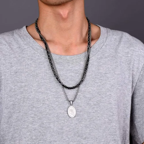 Vista 3 de Prosteel. - Collar con dije y cadena de San Miguel Arcángel, joyería religiosa católica.