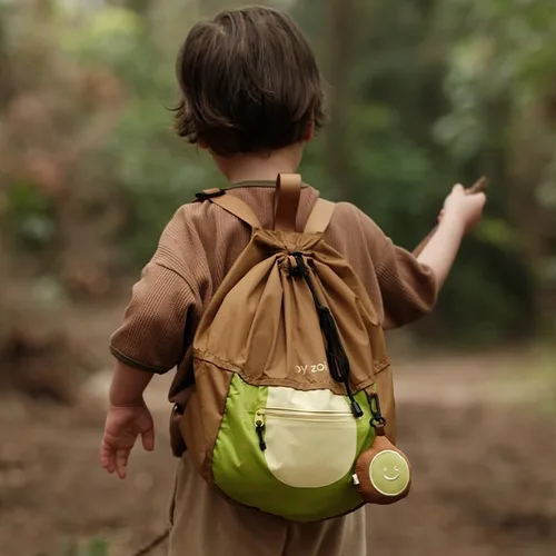 Vista 2 de Zoy zoii Bolsa con cordón para niños, bonita bolsa de regalo para niñas, niños, deportes, campamento, viajes al aire libre, Kiwi